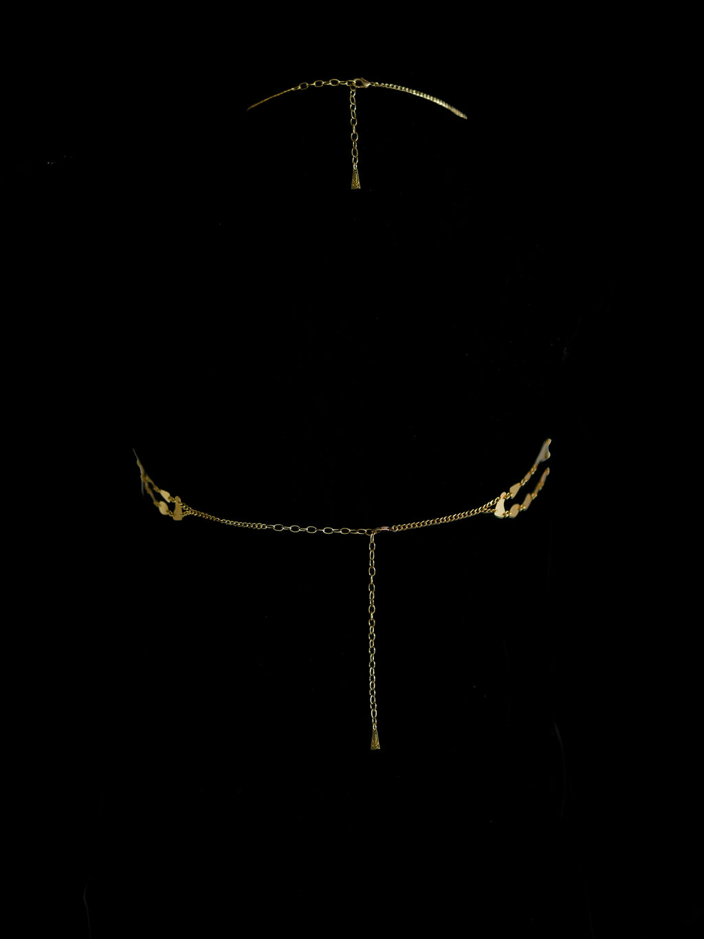 Rhia Croc Gold Tone Chain Mail Bralette