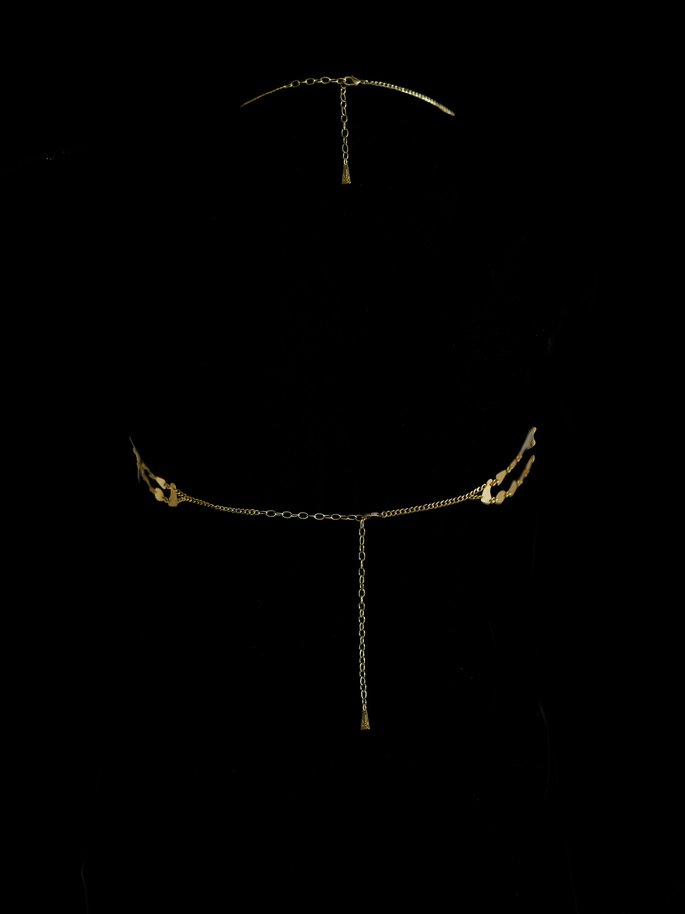 Rhia Croc Gold Tone Chain Mail Bralette
