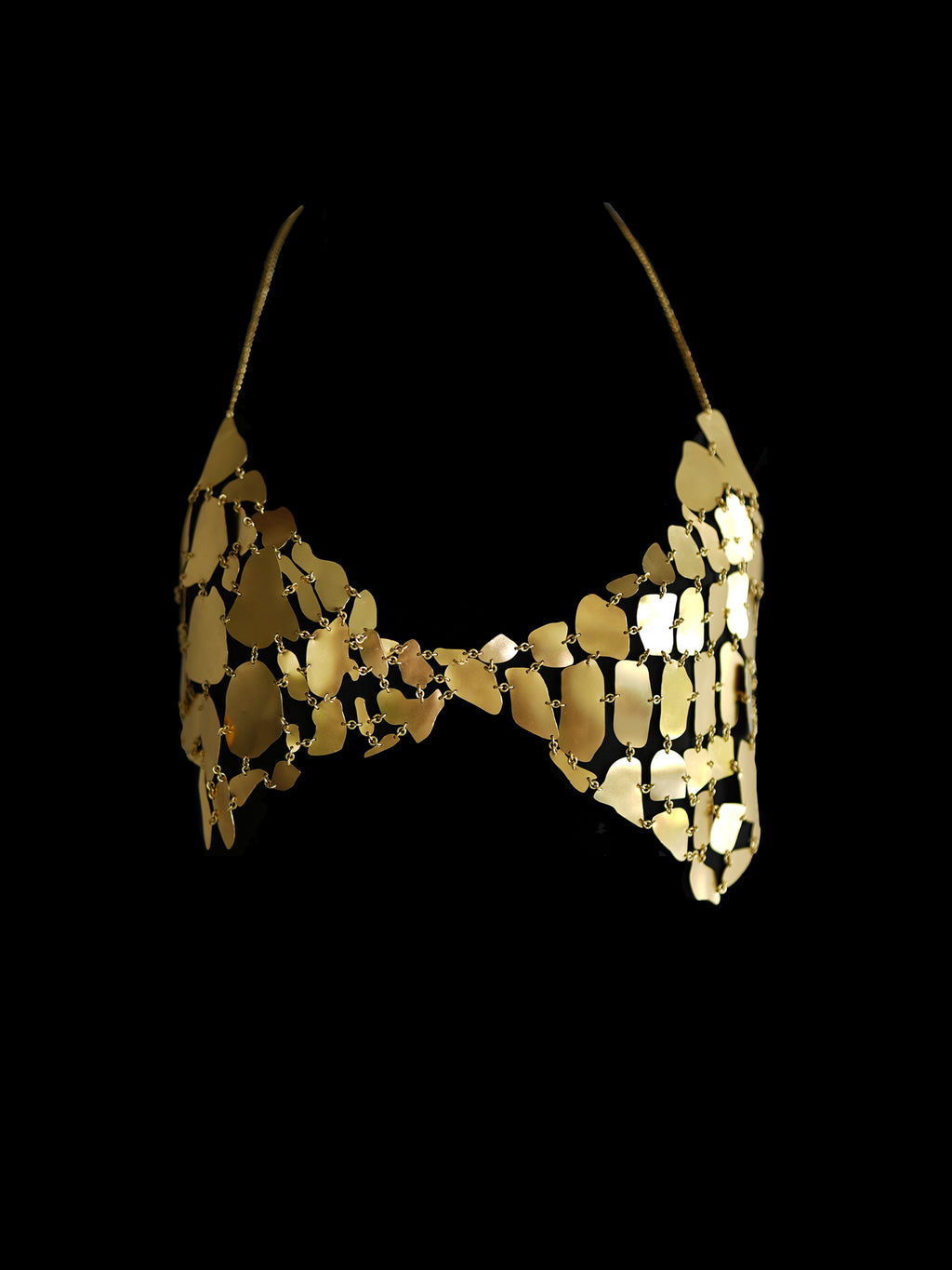 Rhia Croc Gold Tone Chain Mail Bralette