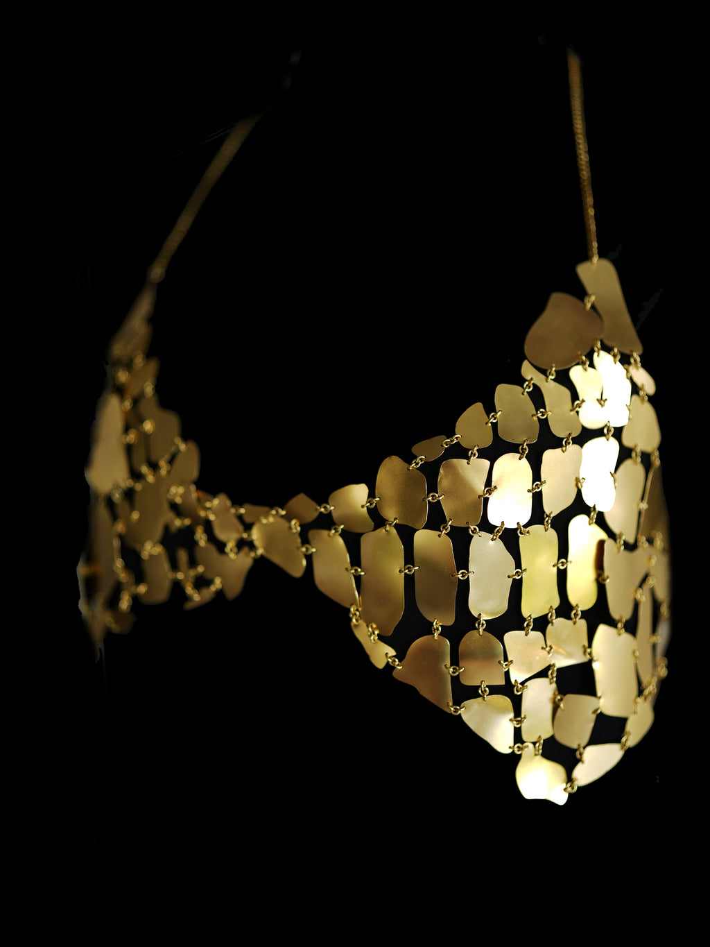 Rhia Croc Gold Tone Chain Mail Bralette