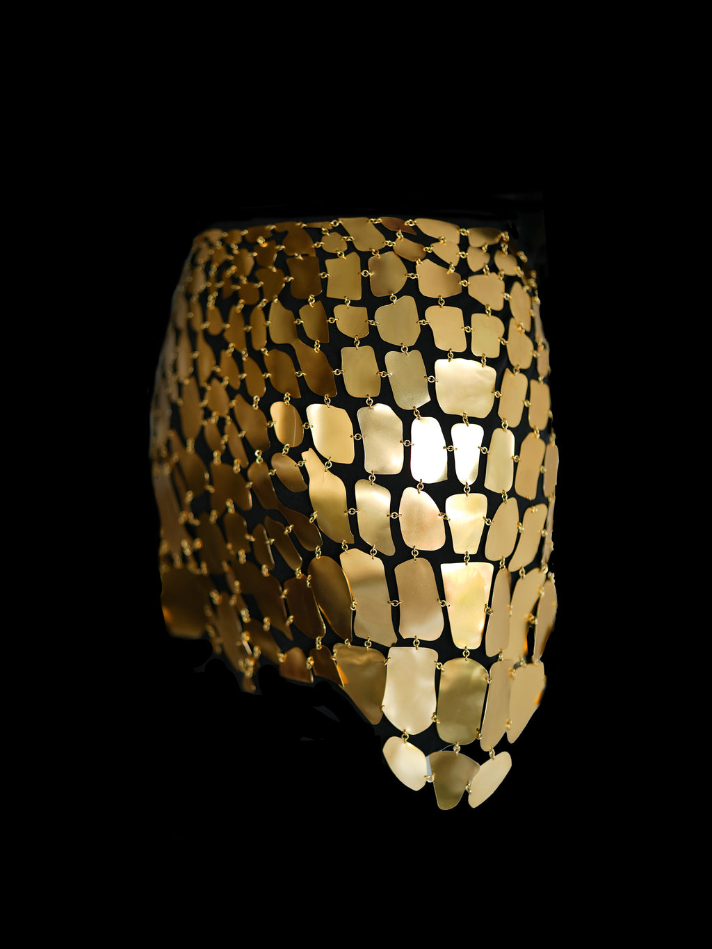 Rhia Croc Gold Tone Chain Mail Skirt