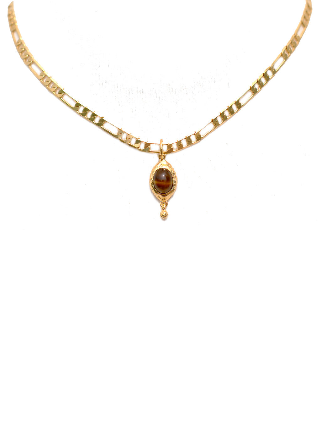Xara Tiger's Eye Pendant Chain Choker