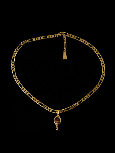 Xara Tiger's Eye Pendant Chain Choker